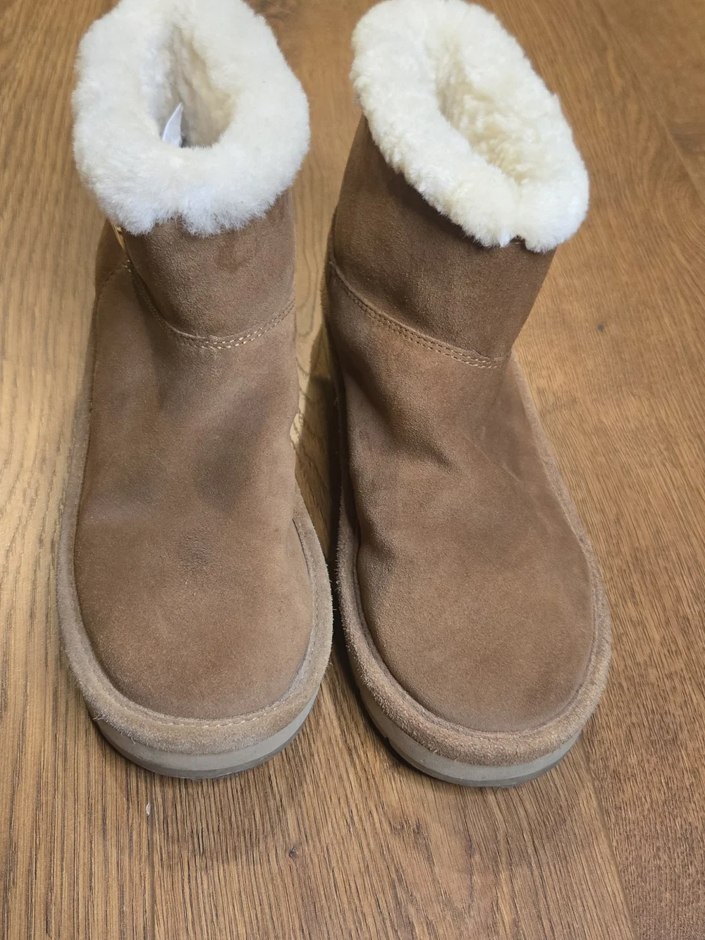 MICHAEL KORS Brown Suede Shearling Cuff Short Boots 7M